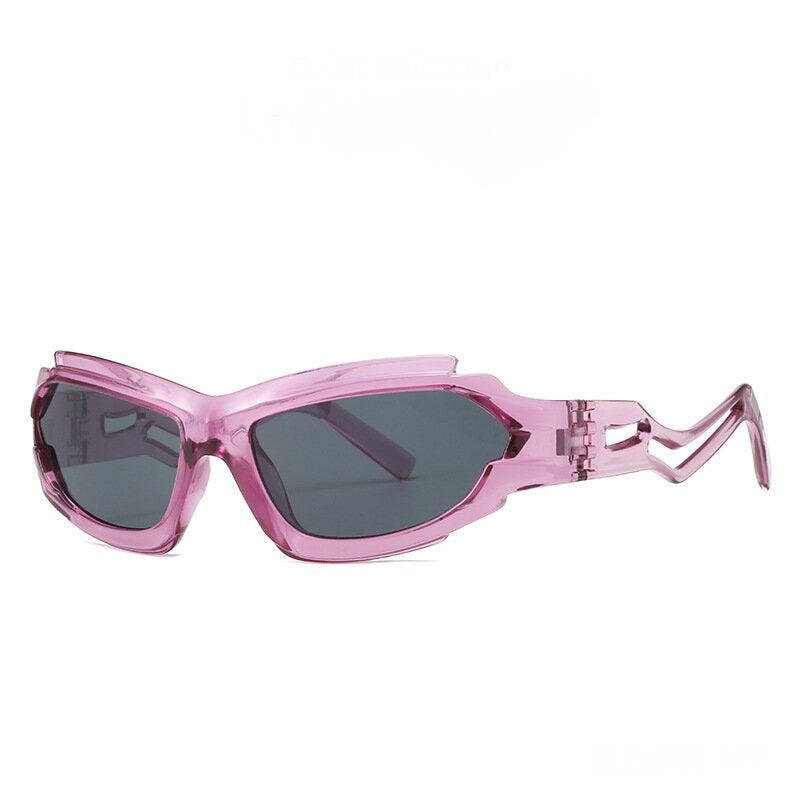 Futuristic Sports Wrap Man Sunglasses - Bold Purple Frames with UV Protection Main image