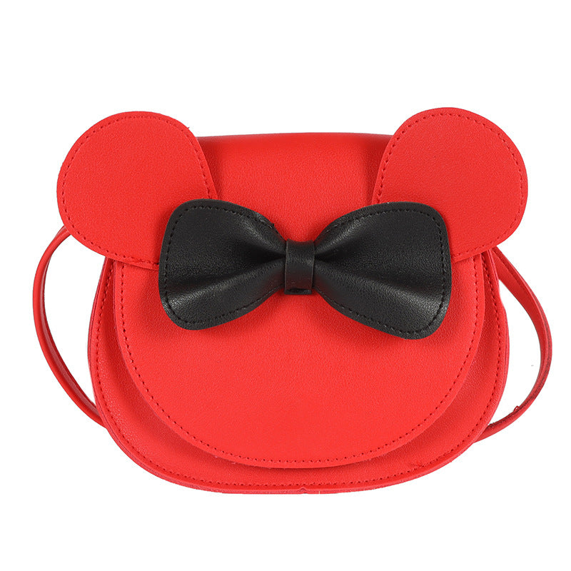 Adorable Bow Bear Crossbody Bag for Kids - Red Shoulder Bag 18*17*8cm Main image