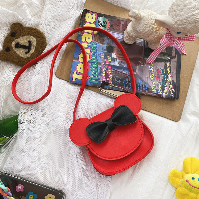 Adorable Bow Bear Crossbody Bag for Kids - Red Shoulder Bag 18*17*8cm Secondary image
