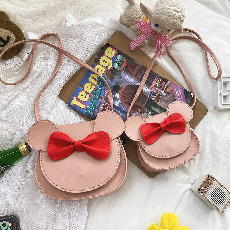 Adorable Bow Bear Crossbody Bag for Kids - khaki Small Shoulder Bag 13*13*5cm Secondary image