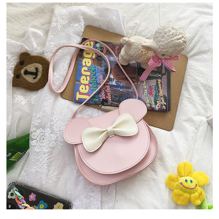 Adorable Bow Bear Crossbody Bag for Kids - Pink Small Shoulder Bag 13*13*5cm Secondary image