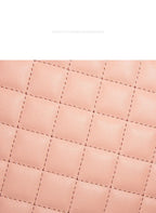Elegant Quilted Tote Bag with Matching Clutch in  Brown