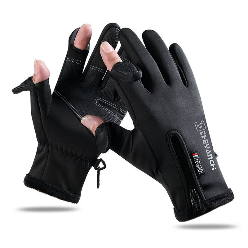 Convertible Fingerless Winter Gloves | Waterproof, Windproof Thermal Gloves with Touchscreen Compatibility Q808  XXL size Black Main image