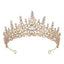 Luxury Full Rhinestone Bridal Tiara - Elegant Alloy Crown Hairband with 3A Grade Crystals  Gold