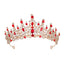 Luxury Full Rhinestone Bridal Tiara - Elegant Alloy Crown Hairband with 3A Grade Crystals  Red