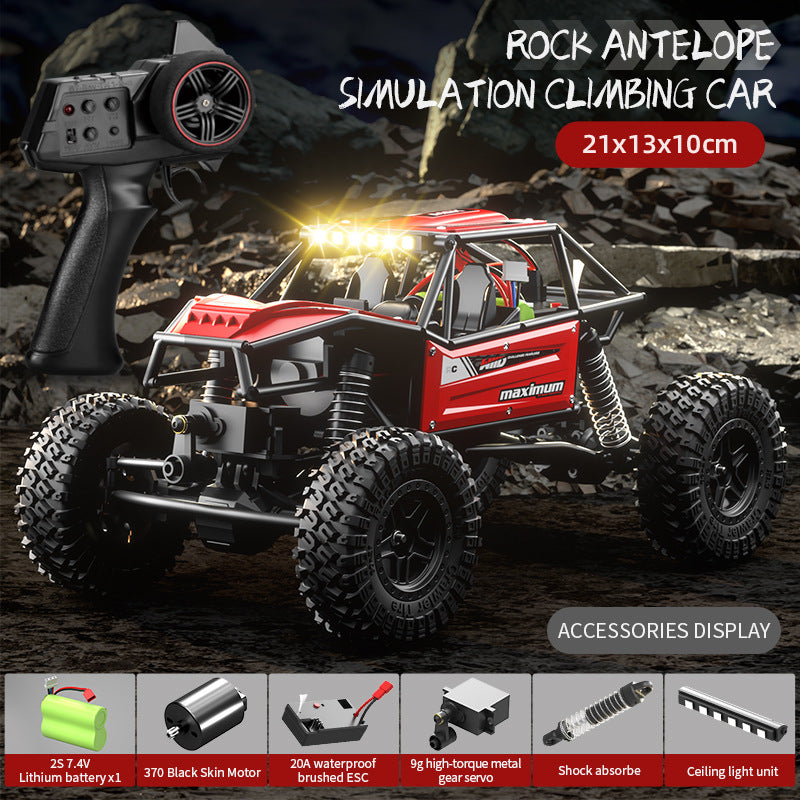 Rock Antelope RC Car - 2.4GHz Simulation Off-Road Climbing Vehicle with Rechargeable Battery (Red) Main image