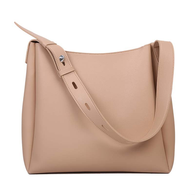 Khaki 2-Piece Women's Bucket Bag Set - Vintage Large Capacity Shoulder Tote & Crossbody Bag (Commuter Style) Main image