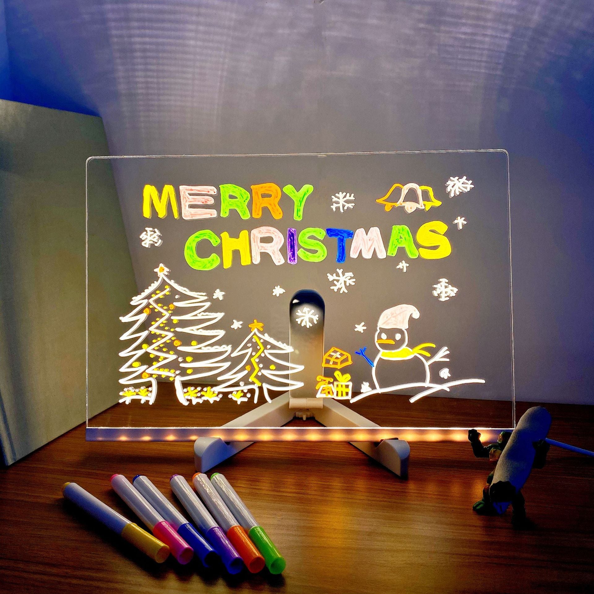 11.8' x 7.87' x 0.11' Erasable DIY Kids Drawing Board – Glow-in-the-Dark Writing Board, Reusable Chalkboard for Art & Learning, Creative Handicraft Toy Main image