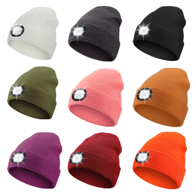 Black LED Lighting Rechargeable Detachable Knitted Hat - Warm Winter Beanie with Built-in LED Lights for Outdoor Activities and Nighttime Use Secondary image