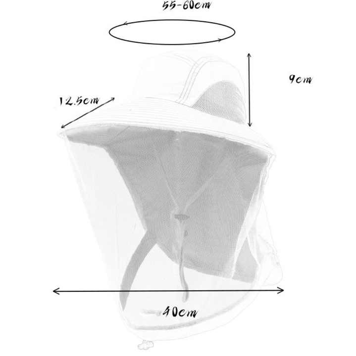 Black Outdoor Mosquito-Proof Hat with Face Shield - Breathable Fishing Hat for Men, UV Protection Mesh Mask Secondary image