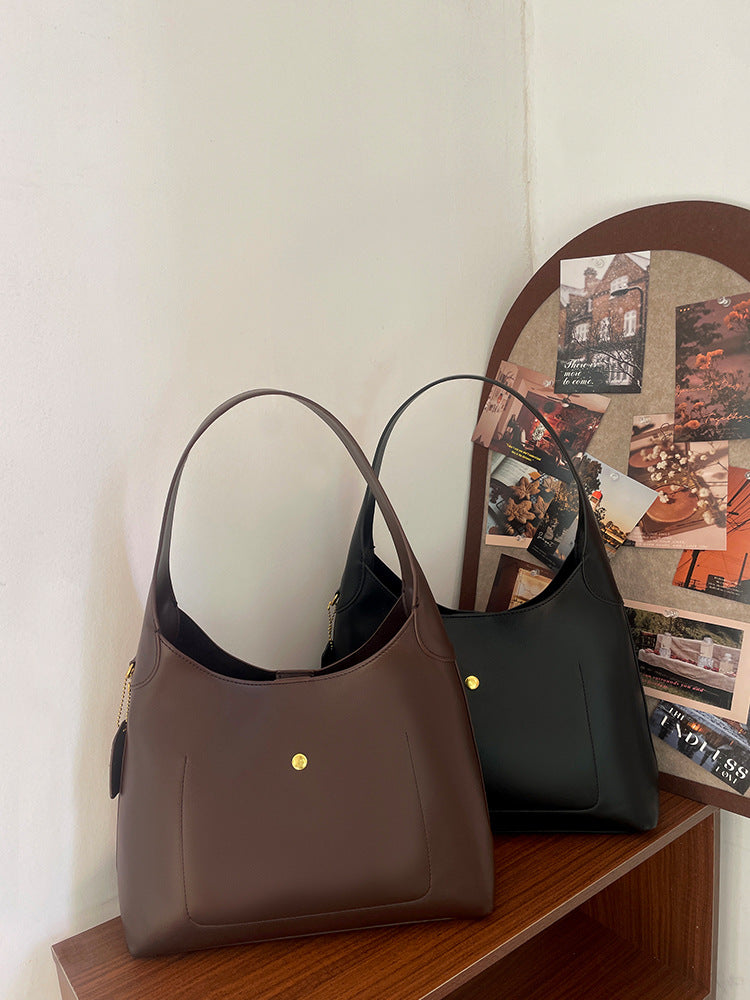 Brown Oil-Wax Leather Style Casual Shoulder Bag, Versatile Handbag and Crossbody Tote for Women Secondary image