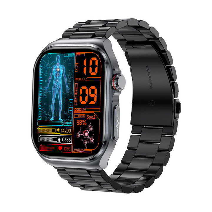 Black Smartwatch with Bluetooth Calling, ECG, Blood Pressure, Heart Rate, and Multi-Sport Modes Main image
