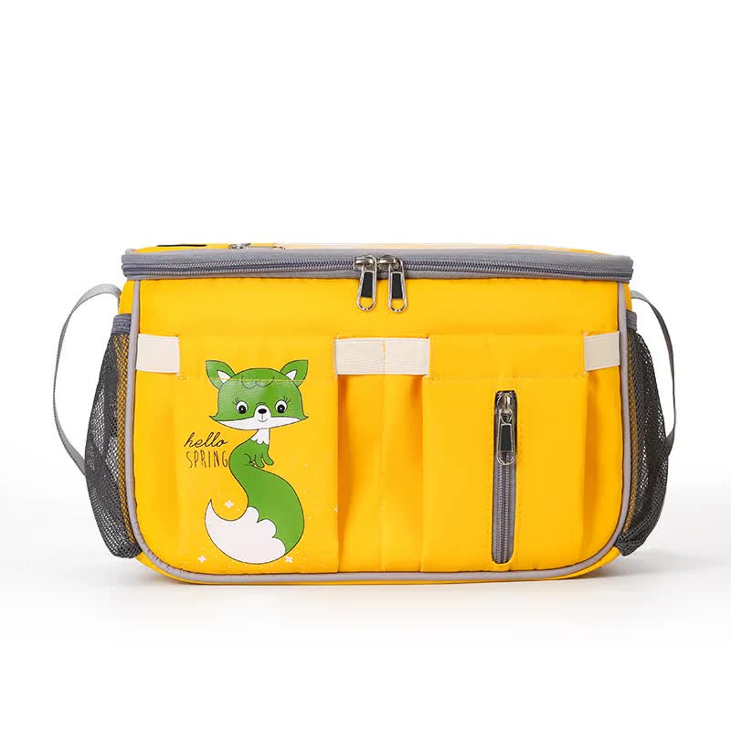 Yellow Stroller Organizer Bag - Multi-Functional Baby Bag with Touchscreen Window, USB Port, and Bottle Holders Main image