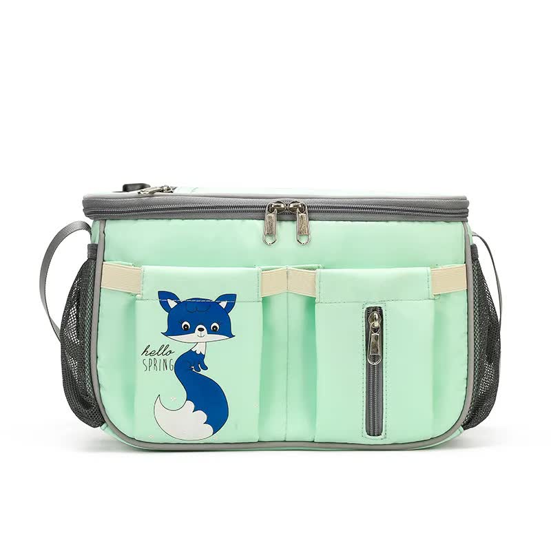 Green Stroller Organizer Bag - Multi-Functional Baby Bag with Touchscreen Window, USB Port, and Bottle Holders Main image