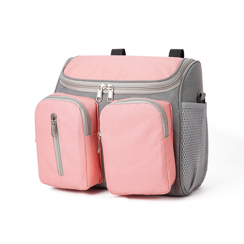 Pink Universal Stroller Organizer Bag - Multi-Pocket Hanging Storage Bag for Baby Essentials Main image
