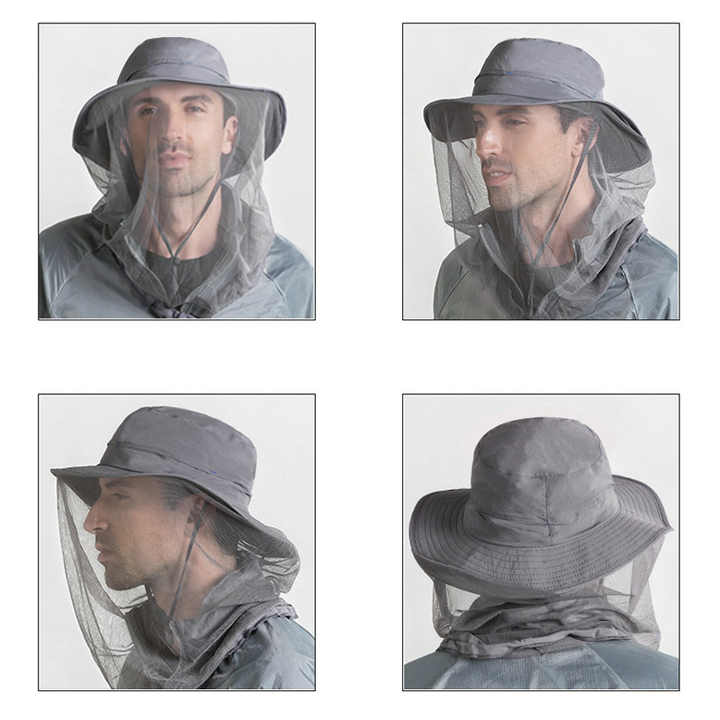 Black Outdoor Mosquito Net Hat - Sun Protection and Insect Repellent Bucket Hat Secondary image