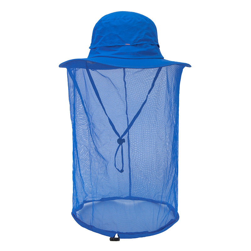 Blue Outdoor Mosquito Net Hat - Sun Protection and Insect Repellent Bucket Hat Main image