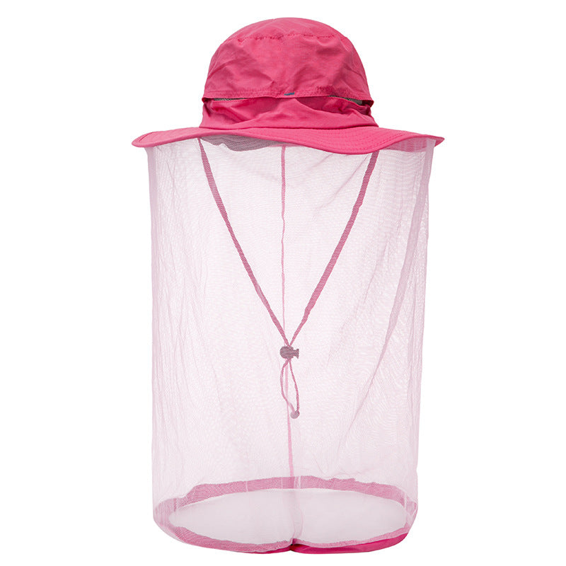 Rose Red Outdoor Mosquito Net Hat - Sun Protection and Insect Repellent Bucket Hat Main image