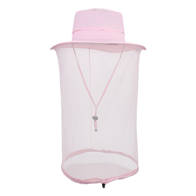 Pink Outdoor Mosquito Net Hat - Sun Protection and Insect Repellent Bucket Hat Main image