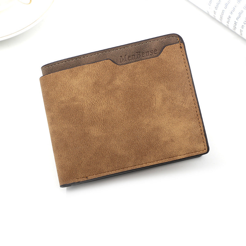 Light Brown Men's Genuine Leather Bifold Wallet - Compact Design with Multiple Card Slots Main image