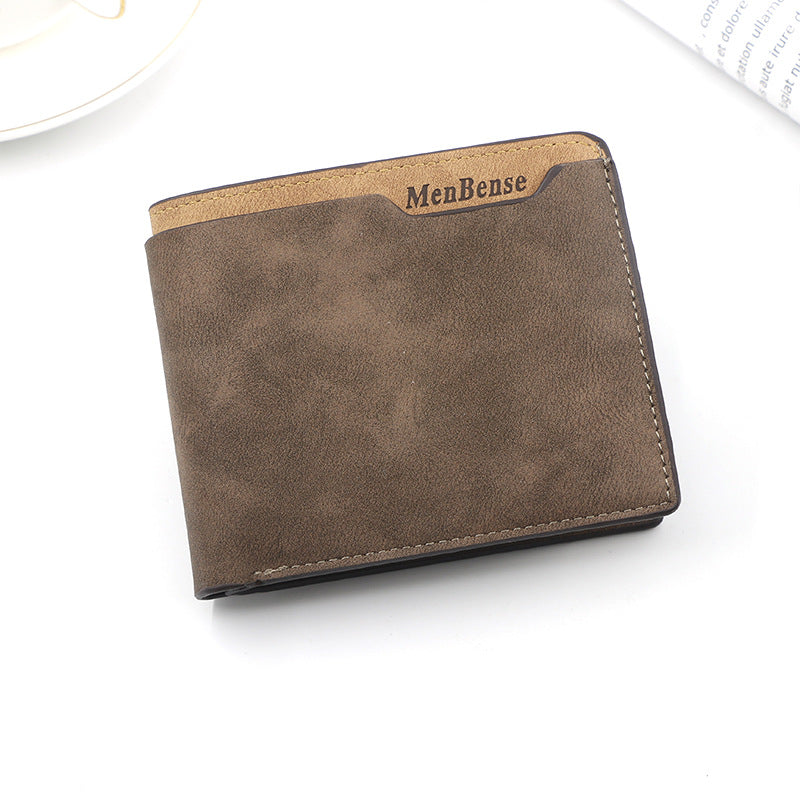 Dark Brown Men's Genuine Leather Bifold Wallet - Compact Design with Multiple Card Slots Main image