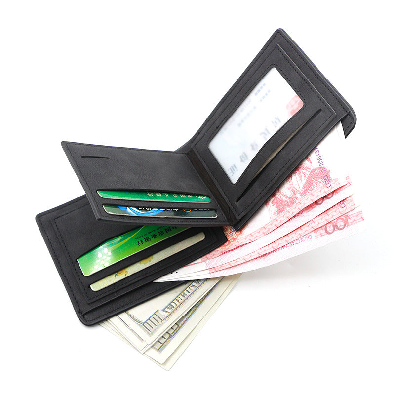 Dark Brown Men's Genuine Leather Bifold Wallet - Compact Design with Multiple Card Slots Secondary image