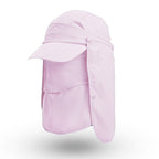 Pink UV Protection 4-in-1 Outdoor Sun Hat with Removable Flaps