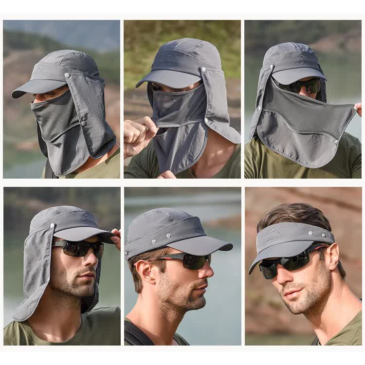 Grey UV Protection 4-in-1 Outdoor Sun Hat with Removable Flaps Secondary image
