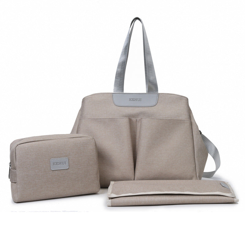 Grey Multi-functional Baby Diaper Bag with Changing Mat - Travel & Stroller-Friendly Design Main image