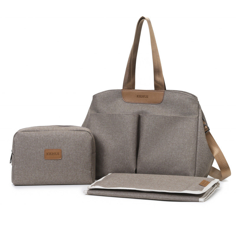 Dark Grey Multi-functional Baby Diaper Bag with Changing Mat - Travel & Stroller-Friendly Design Main image