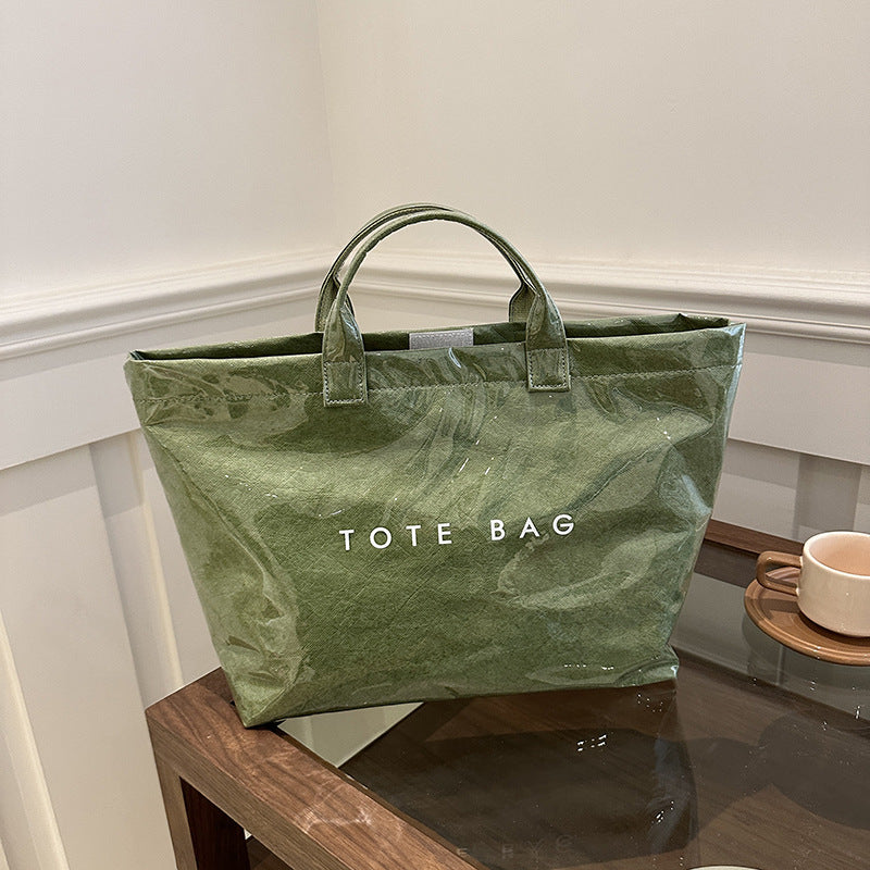 Green Trendy Waterproof Tote Bag - Lightweight and Durable Carryall Main image