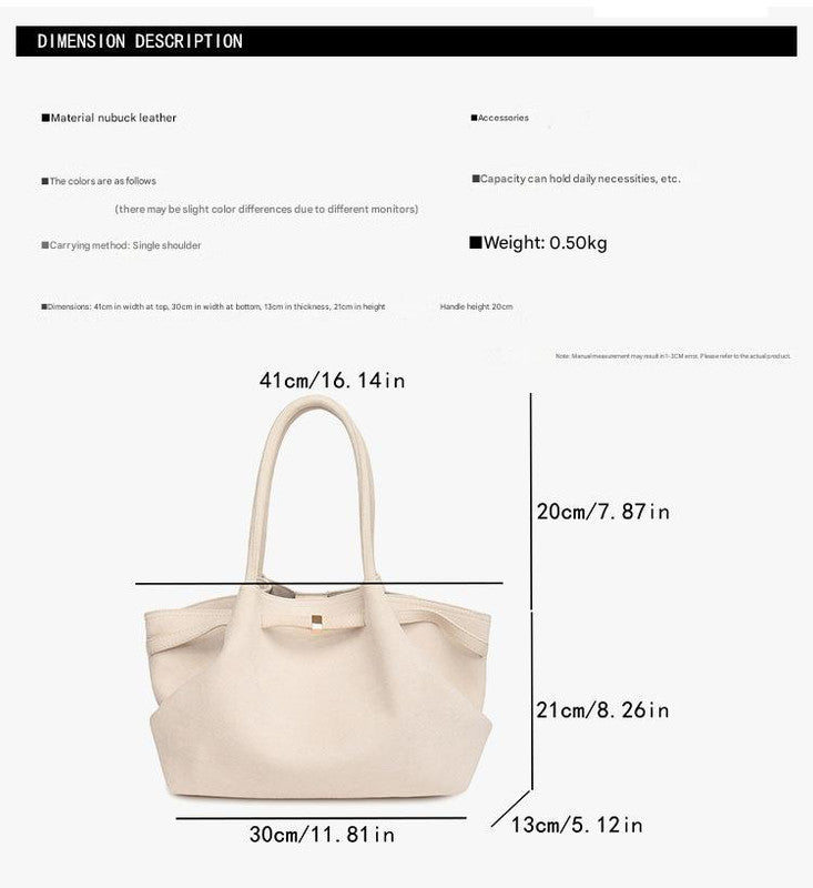 Beige Elegant Suede Tote Bag - Soft and Stylish Handbag for Everyday Use Secondary image