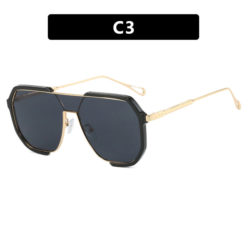 Black Frame Gray Tablets Unisex Oversized Aviator Metal Frame Sunglasses - Retro Fashion Eyewear with AC Lenses Secondary image