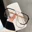 Black Frame White Tablets Unisex Oversized Aviator Metal Frame Sunglasses - Retro Fashion Eyewear with AC Lenses