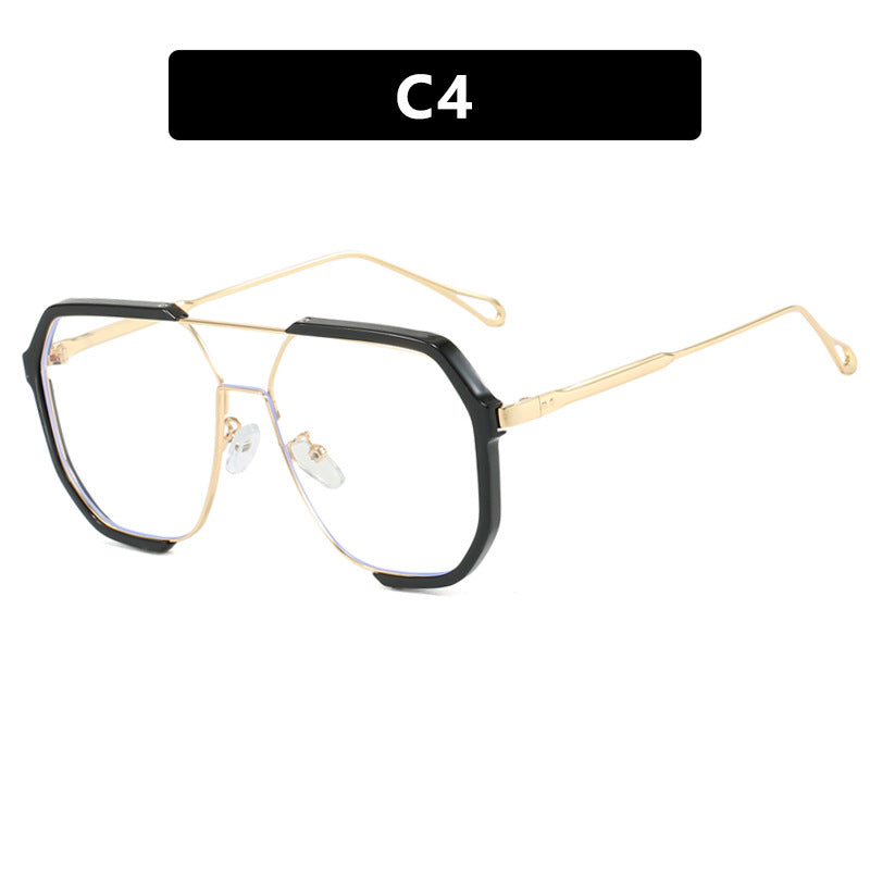 Black Frame White Tablets Unisex Oversized Aviator Metal Frame Sunglasses - Retro Fashion Eyewear with AC Lenses Secondary image