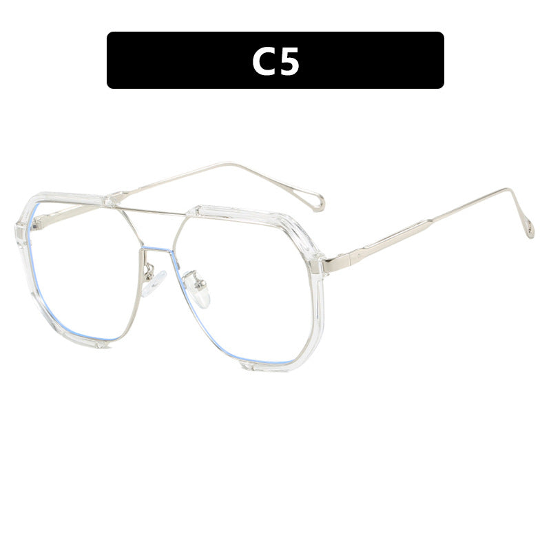 Transparent White Tablets Unisex Oversized Aviator Metal Frame Sunglasses - Retro Fashion Eyewear with AC Lenses Secondary image