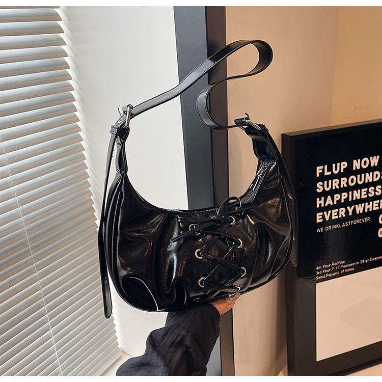 Black Elegant Bowknot Design Shoulder Bag - Chic Underarm Dumpling Bag for Trendy Looks Secondary image