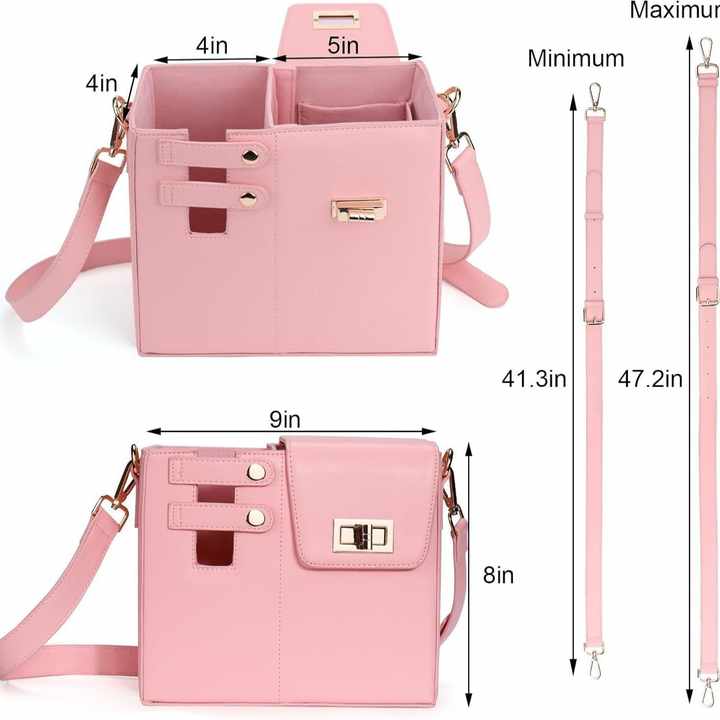 White Portable Beverage Bottle Cup Holder Bag | Trendy Crossbody Design for Daily Commute���No water cup��� Secondary image