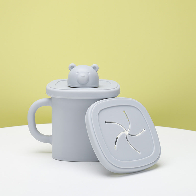 Blue Silicone Baby Training Cup with Dual Handles, Duck-Bill & Snack Cup Lids, Spill-Proof & Drop-Proof Main image
