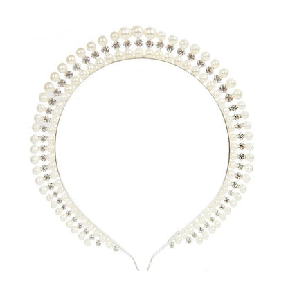 Silver Elegant Faux Pearl Bridal Headband ��� Multi-Layer Vintage Princess Tiara for Weddings and Formal Occasions, Lightweight Design