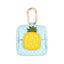 Pineapple Pattern Blue Plaid Cute Multifunctional Mini Leather Coin Purse with Keychain for Lipstick, Bluetooth Earbuds, and Small Essentials