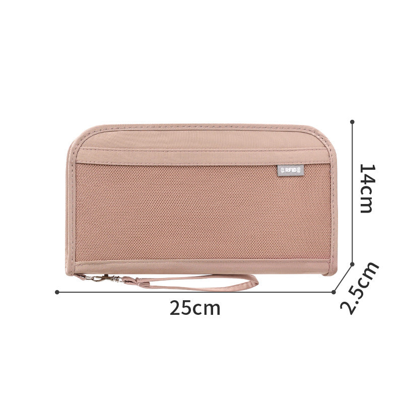 Pink Portable RFID Blocking Travel Passport Holder with Large Capacity Main image