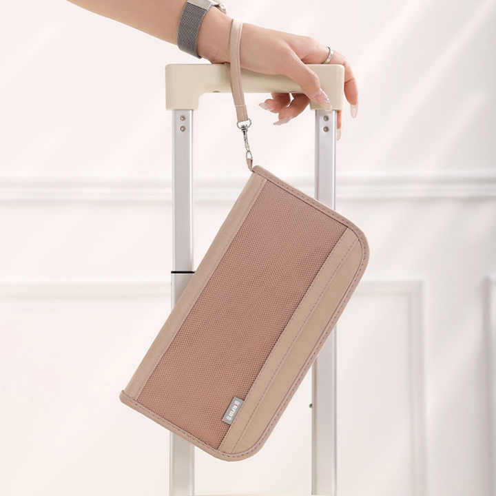 Black Portable RFID Blocking Travel Passport Holder with Large Capacity Secondary image