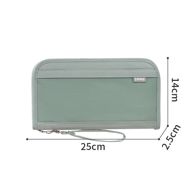 Green Portable RFID Blocking Travel Passport Holder with Large Capacity Main image