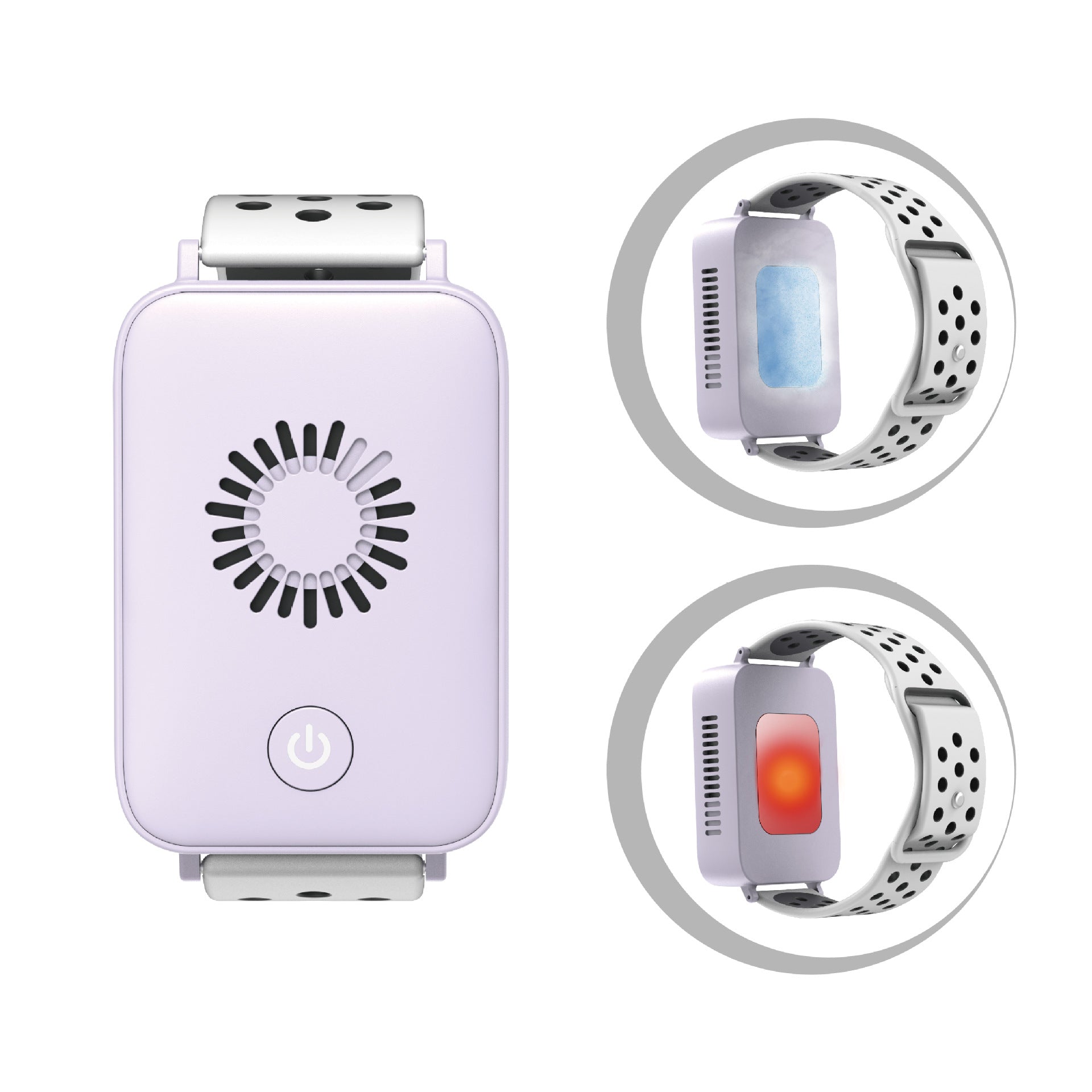 Light Purple Wearable Cooling and Heating Wristband - Mini Wearable Air Conditioner for Instant Heat or Cool Relief with USB Fast Charging Main image