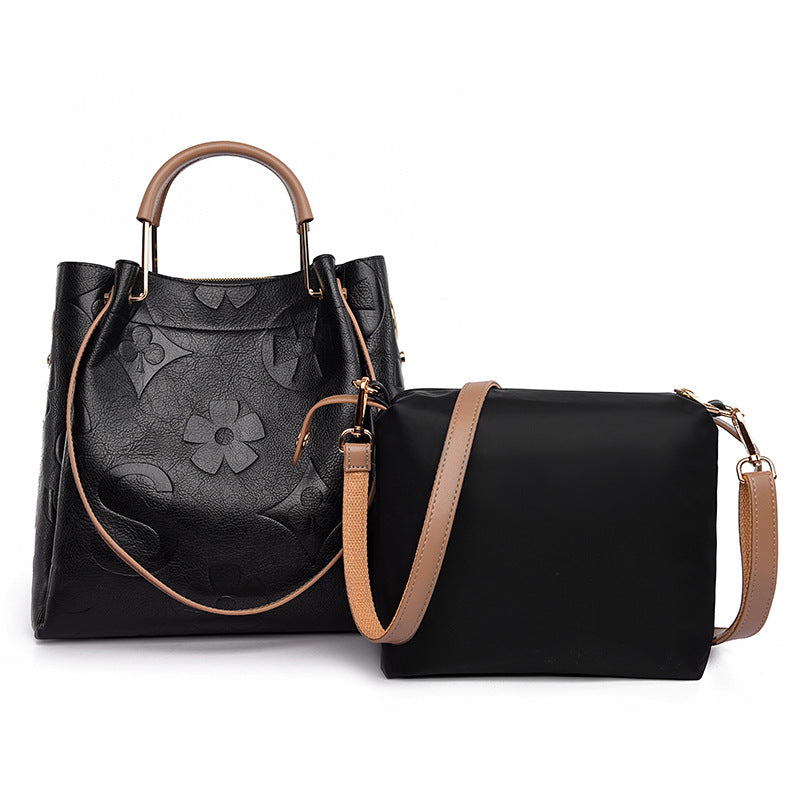 Brown Elegant Embossed PU Leather Tote Bag for Women - Large Capacity Handbag with Inner Pouch Secondary image