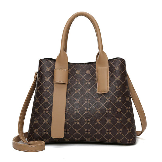 Brown Retro Fashion Handbag ��� Elegant Tote with Large Capacity for Work and Daily Use