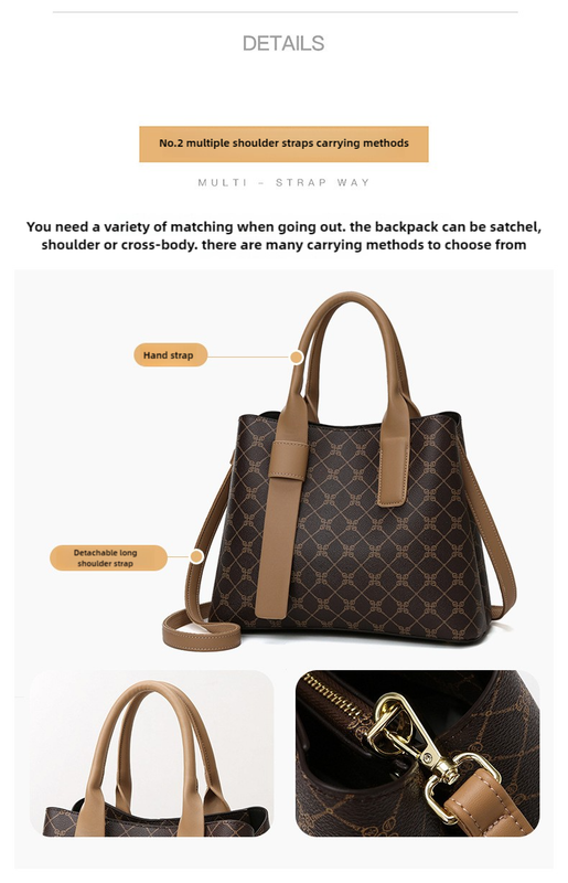 Brown Retro Fashion Handbag ��� Elegant Tote with Large Capacity for Work and Daily Use