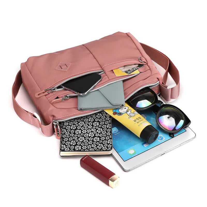 Lightweight Nylon Crossbody Shoulder Bag - Dark Blue, Adjustable Strap, Multi-Pocket Design Secondary image