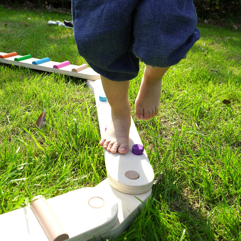 Wooden Sensory Balance Beam Set for Kids - Indoor and Outdoor Balance Training Secondary image